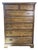 Vintage Crawford Furniture Solid Oak Dresser & Night Stand, Walnut For Sale