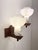 Mid-Century Modern pair of wall light, wood and opaline, 1970s. Up to 250V (Europe/UK Standard).The wiring of this item...