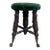 Late Victorian Claw-and-Glass-Ball Stool With Emerald Green Velvet Seat For Sale