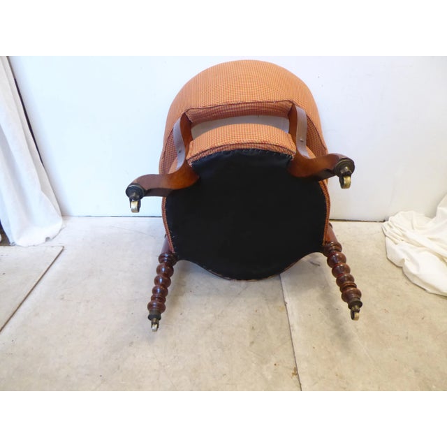 Victorian Antique English Victorian Upholstered Desk Chair For Sale - Image 3 of 10