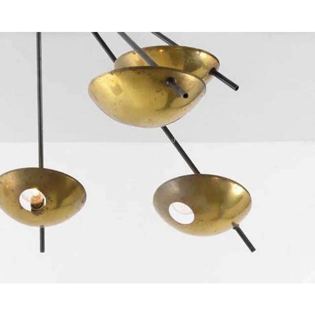 Mid-Century Modern Vintage Italian Stilnovo Chandelier Model 1036 For Sale - Image 3 of 6
