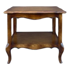 1980s Ethan Allen Country French Birch Tiered Side Table (26-8304 Fruitwood)