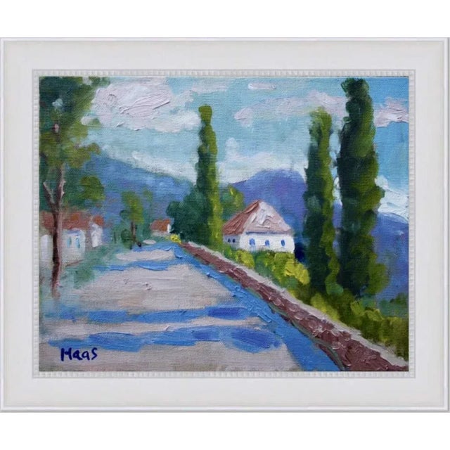 "Around the Bend, Lake Como, Italy" Contemporary Landscape Oil Painting For Sale - Image 11 of 12