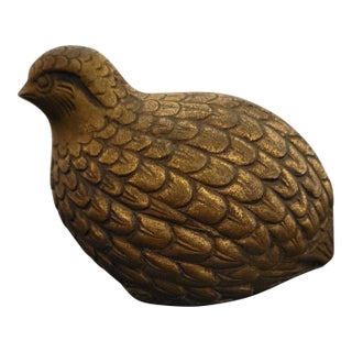 Vintage Brass Quail Figurine For Sale