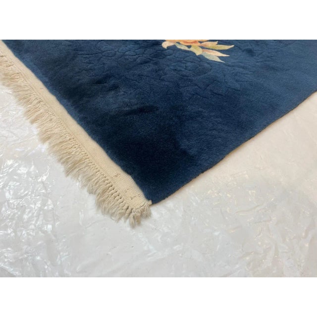 Textile 1950's Antique Art Deco Chinese Carpet For Sale - Image 7 of 7