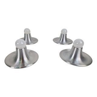 Vintage Space Age UFO Disc Wall Lamps from Targetti Sankey, 1970s, Set of 4 For Sale