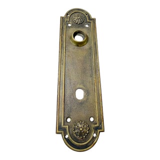 Antique Ornate Russwin Rolan 903 Thick Bronze Front Door Handle Plate Hardware For Sale