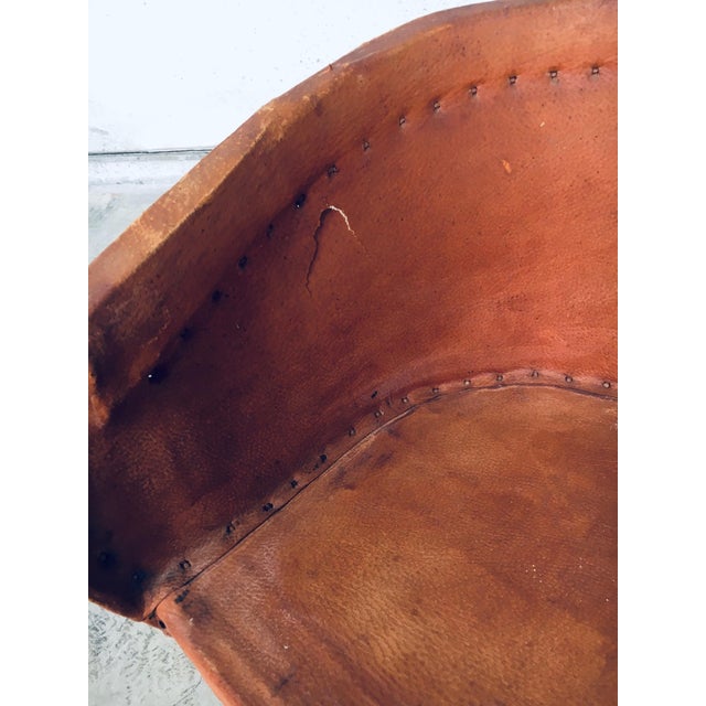 Mexican Art Populaire Artisan Made Leather Table & Chairs by Wim Rietveld, 1970s, Set of 5 For Sale - Image 14 of 18