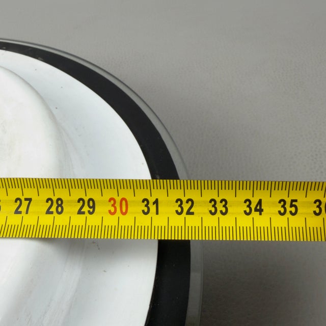 Space Age UFO Ceiling Lamp in Opal and Black Glass, 1970s For Sale - Image 11 of 13