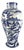White and Blue Ceramic Vase from Vinci, 1976 For Sale