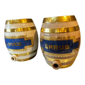 Pair of Antique Victorian English Ironstone Spirit Barrels