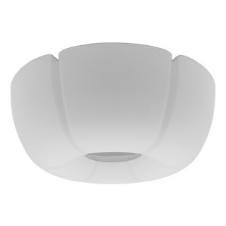 White Opaline Glass Flush Mount by Limburg, Germany, 1960s For Sale