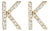 10K Yellow Gold 1/10 Cttw Diamond 'K' Initial Stud Earring For Sale