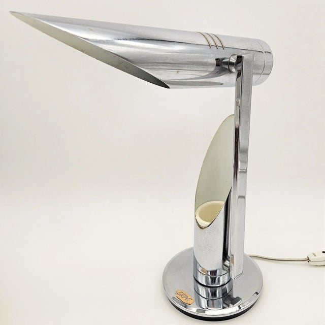 Silver Chrome-Plated Tharsis Table Lamp by Luis Perez De Olivia Fase, 1973 For Sale - Image 8 of 9