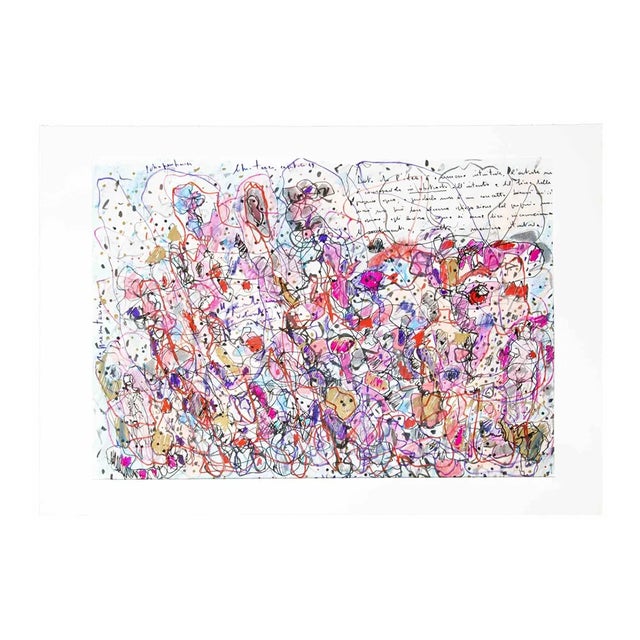 Maurizio Gracceva, Composition, Original Ink and Watercolor, 2010 For Sale