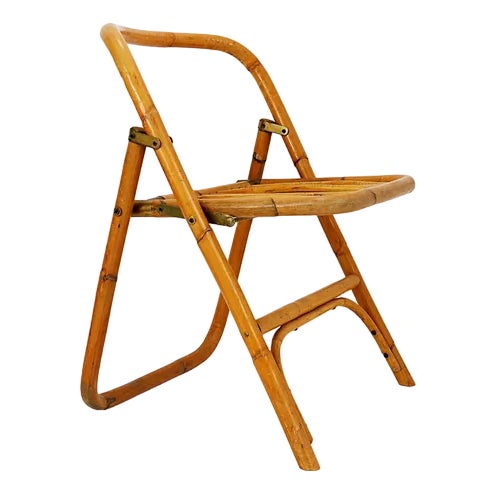 Mid-Century Italian Bamboo Folding Chair from Dal Vera, 1960s For Sale