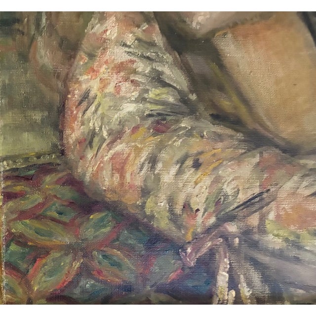 Mid Century Oil on Canvas - Two Women Playing Guitar (And a Mandolin) Signed For Sale In New York - Image 6 of 10