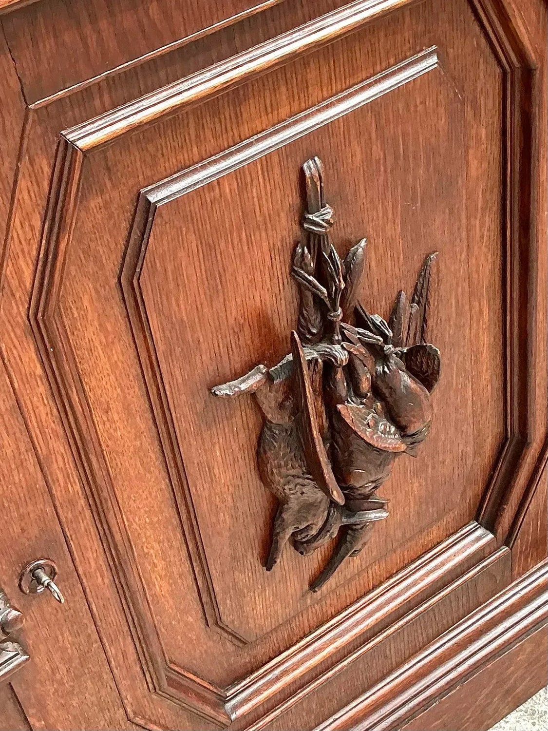 Vintage Boho Black Forest Monumental Carved Cabinet — additional photo 5