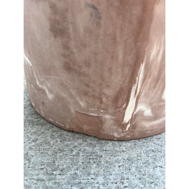 Pair of 1980s Postmodern Mauve Resin Faux Marble Swirl Pedestal Tables For Sale - Image 9 of 15