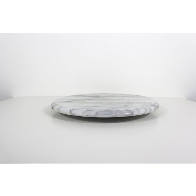 Mid-Century Modern Vintage Italian Carrera Marble Lazy Susan For Sale - Image 3 of 8
