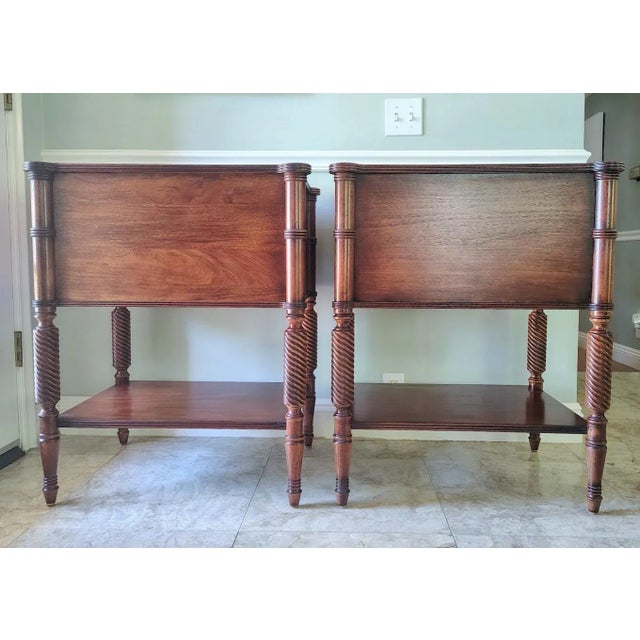Set of Two Drawer Mahogany Nightstands by Ethan Allen For Sale - Image 10 of 17