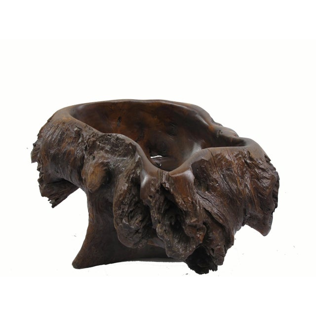 Contemporary Dark Brown Organic Sculptured Bowl For Sale - Image 3 of 8