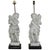 20th Century Pair of White Glazed Terracotta Cherub Lamps on Wooden Bases For Sale - Image 10 of 10