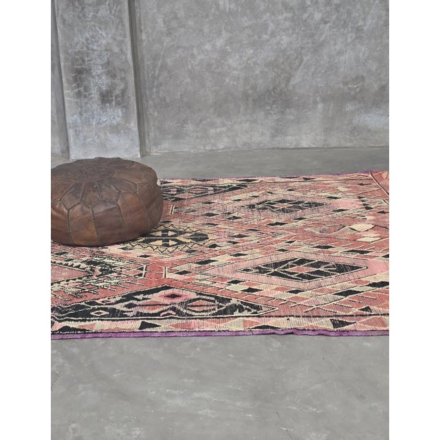 Blush 1970s Blush Pink Tribal Berber Rug - 7.2 X 5.7 Ft For Sale - Image 8 of 8