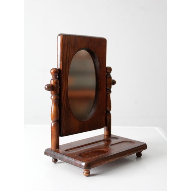 Early 20th Century Antique Wooden Vanity Mirror For Sale - Image 5 of 11