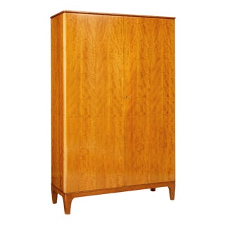Mid-Century Birch Wardrobe by Oscar Nilsson for Nordiska Kompaniet, 1939 For Sale
