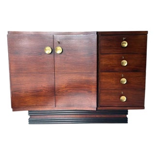 Mid 20th Century Art Deco Italian Sapele Wood Sideboard For Sale