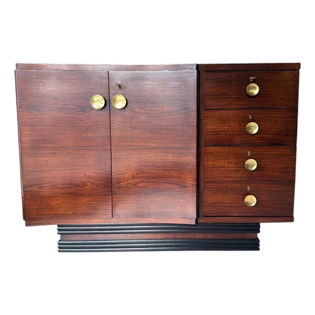 Mid 20th Century Art Deco Italian Sapele Wood Sideboard For Sale