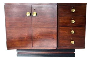Mid 20th Century Art Deco Italian Sapele Wood Sideboard