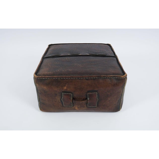 Set of Mid-Century Modern Leather Handmade Neck Poufs, 1960s For Sale - Image 6 of 18