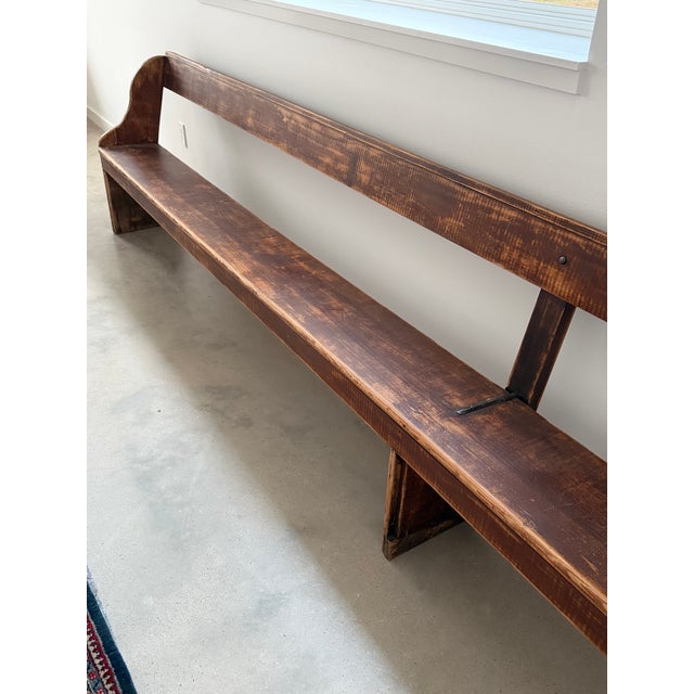 16' Sixteen Feet Long Monumental Amish School House Wood Bench For Sale - Image 12 of 18