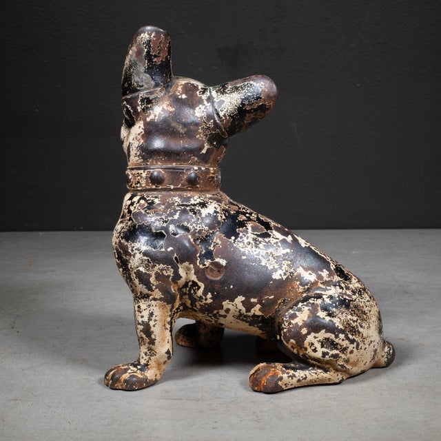 Early 20th Century Cast Iron French Bulldog Doorstop by Hubley c.1910-1940 For Sale - Image 5 of 7
