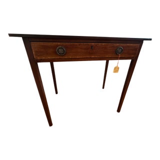 1770 Georgian Solid Mahogany Side Table With Prince of Wales Hardware For Sale