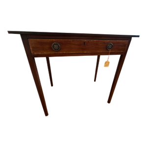 1770 Georgian Solid Mahogany Side Table With Prince of Wales Hardware