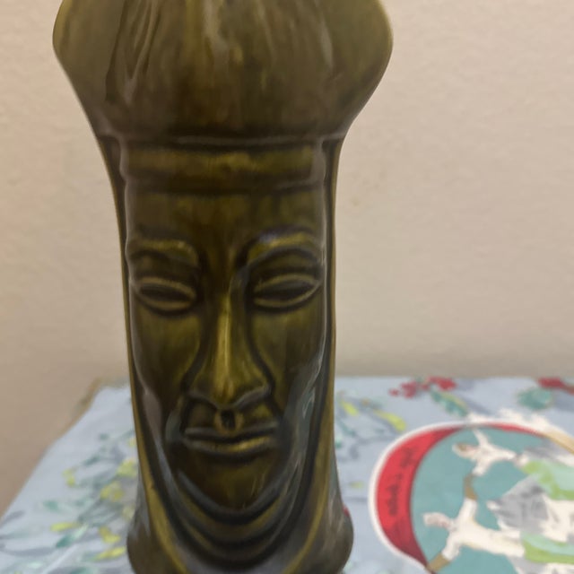 1969 Vintage Old Crow Ceramic Chessmen Decanter - Dark Bishop For Sale - Image 4 of 10