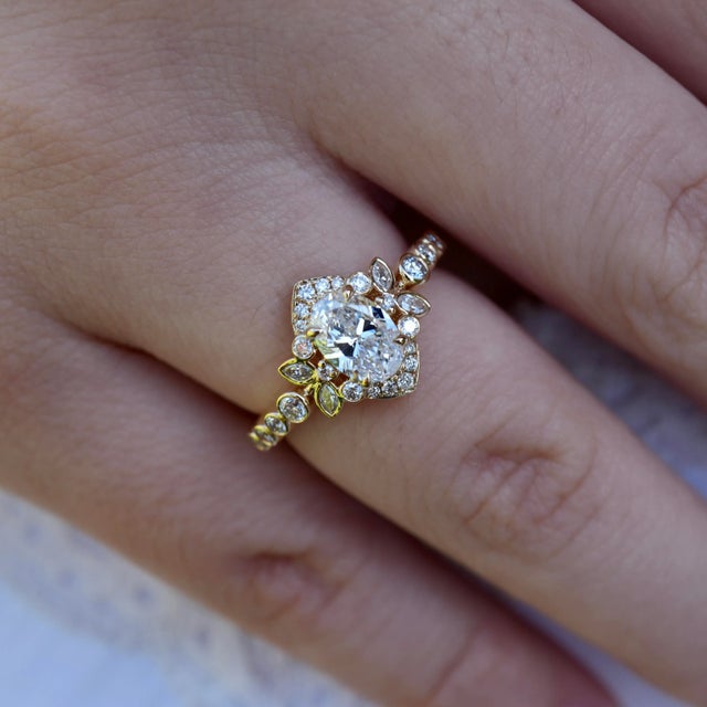 14K Solid Gold Lab Grown Diamond｜Oval Lab Grown Diamond Grade: D-E Color｜VS Clarity Lab Grown Diamond CTW: 2.40 Inspired...