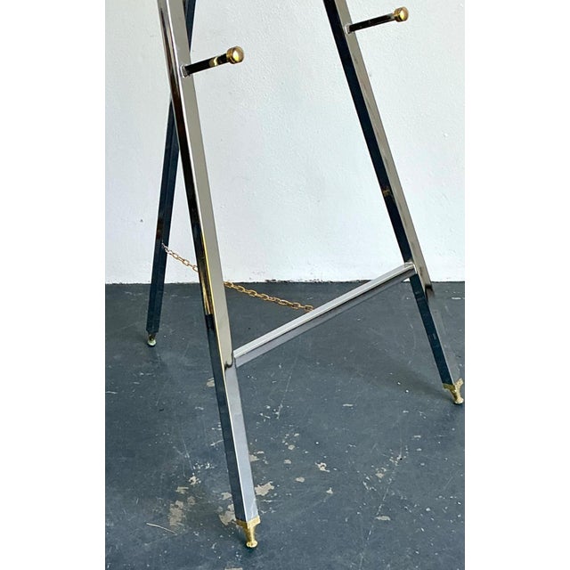 Vintage Chrome and Brass Easel For Sale - Image 10 of 16