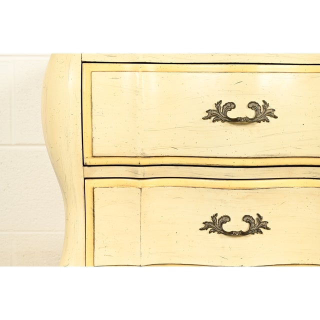 White Furniture French Provincial Louis XV Cream Lacquered Nightstands, Pair For Sale - Image 10 of 15