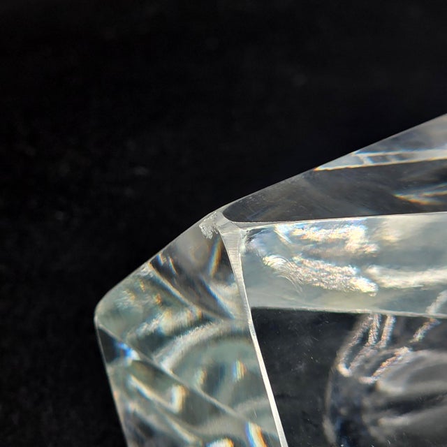 Mid 20th Century Flavio Poli for Seguso Faceted Murano Crystal Vase For Sale - Image 10 of 12