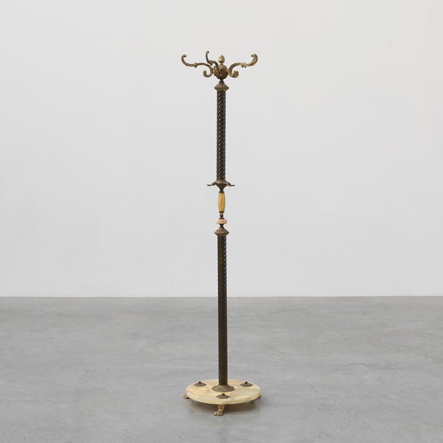 20th Century Napoleon III Copper and Onyx Marble Coat Stand, France, 1890s For Sale - Image 11 of 11