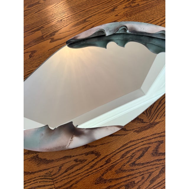 1990s Vintage Artist Signed Jan Jacque Pottery Mirror For Sale - Image 5 of 12