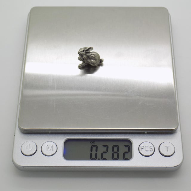 Vintage Italian Handmade Genuine Silver Rabbit Figurine, 1980s For Sale - Image 9 of 11