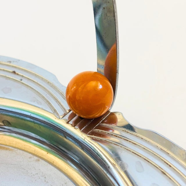 Art Deco Chrome Tray With Bakelite Accents For Sale In San Francisco - Image 6 of 10