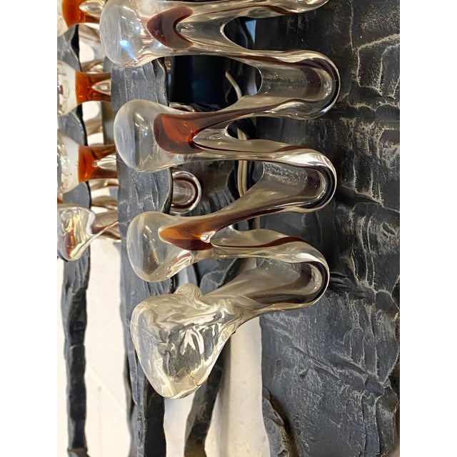 Brutalist Aplique in Wrought Iron and Glass, 1960s For Sale - Image 17 of 18