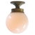 British opaline glass flush mount. Metal bulb holder with brass glass holder. Brass ceiling plate / wall plate : diameter...