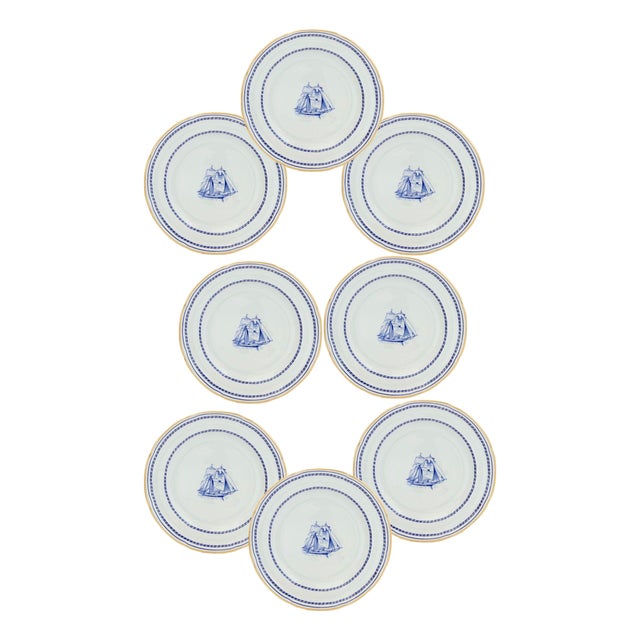 Spode Tradewinds Clipper Ship Dessert Plates, Set of 8 For Sale